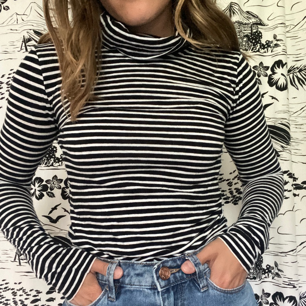J Crew Stripped Turtleneck Size XXS